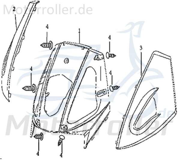 Scheinwerferverkleidung rechts Scooter Roller 403-HDDMI-R003 Motorroller.de Scheinwerfer-Verkleidung Lenker-Verkleidung Scheinwerferabdeckung Moped