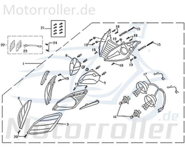 Positionsleuchte vorn Kreidler Florett 2.0 50 City 740908 Motorroller.de Zusatzleuchte 50ccm-2Takt Scooter Florett 2.1 RS 50