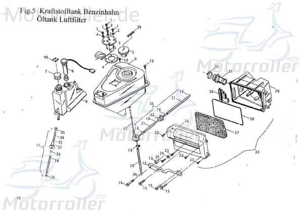 PGO O-Ring Star 50 Gummidichtung Dichtring Gummiring Roller B4000013221 Motorroller.de Oring Gummi-Ring Dicht-Ring PGO 50ccm-2Takt Star 50 2 Mokick