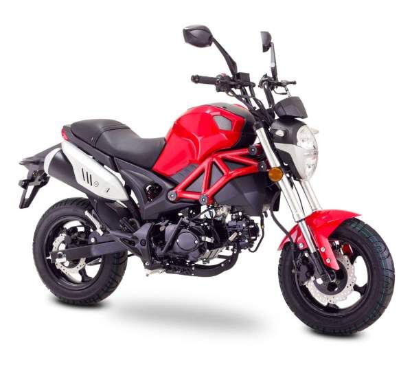 Motorrad Fighter 50 P-RS rot 45 km/h Euro 5 Schaltmoped Mokick Kleinkraftrad