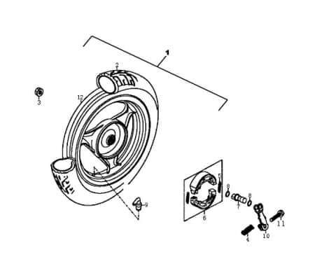 Rex RS125 Felge hinten Hinterrad 125ccm 4Takt FIG41-1 Motorroller.de Hinterrad-Felge Hinterradfelge Hinter-Rad Heck-Rad 125ccm-4Takt Scooter Service