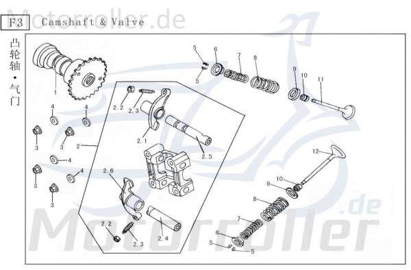 Einstellschraube 5mm Baotian BT49QT 3 Roller 50ccm 4Takt Motorroller.de Regulierschraube Gemischschraube Standgasschraube Leerlaufschraube 50ccm-4Takt