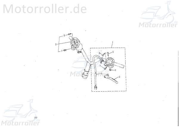 Bundschraube Hebelbremse M5x25mm Rex RS450 50ccm 4Takt Motorroller.de Maschinenschraube Flanschschraube Flansch-Schraube Maschinen-Schraube Scooter