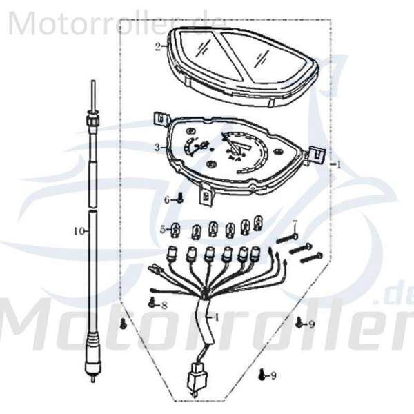 Tachowelle 1005 mm lang Kreidler RMC-G 50 Tacho-Welle Tachometerwelle 83698 Motorroller.de Tachoantrieb Tachoantriebswelle Tacho-Antrieb Scooter