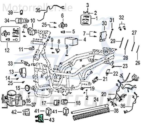 Zündspule Jonway Insignio 250 DD Zündung Zündmodul 750382 Motorroller.de Zündkabel Kerzenstecker Zünd-Kabel Zünd-Spule Kerzen-Stecker Zünd-Modul Moped