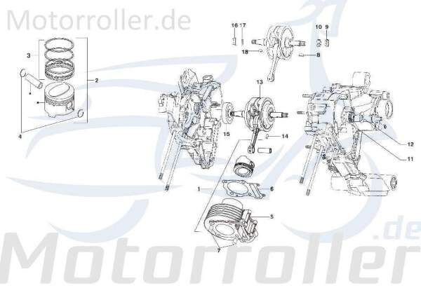 Kreidler STAR Deluxe 4S 125 Zylinder 125ccm 4Takt SF511-0234 Motorroller.de Motorzylinder Grauguss Grauguss-Zylinder Gusszylinder Aluzylinder Scooter