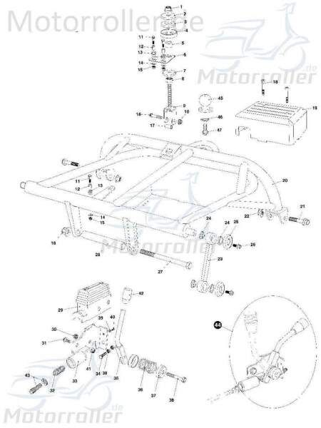 Bundmutter M6x35 Tongjian Strassenbuggy 150 II 150ccm 4Takt Motorroller.de Sechskantmutter Flanschmutter Sechskant-Mutter Flansch-Mutter Bund-Mutter