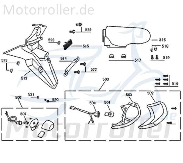 Nummernschildleuchte Kreidler Florett 2.0 50 City Roller 740913 Motorroller.de Beleuchtung Lampe Licht Kennzeichen Nummernschild