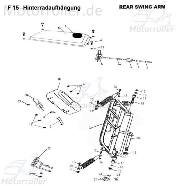 Bundschraube M16x12mm Tongjian Maschinenschraube 250ccm 4Takt Motorroller.de Flanschschraube Flansch-Schraube Maschinen-Schraube Bund-Schraube Buggy