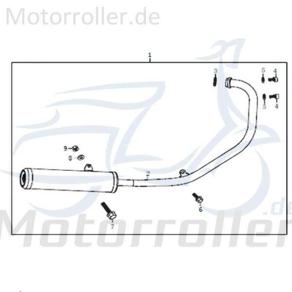 Rex Enduro 125 DD Auspuff Auspuffanlage 125ccm 4Takt 91308 Motorroller.de Endschalldämpfer Endtopf Auspuff-Anlage Auspufftopf Auspuffendtopf Motorrad