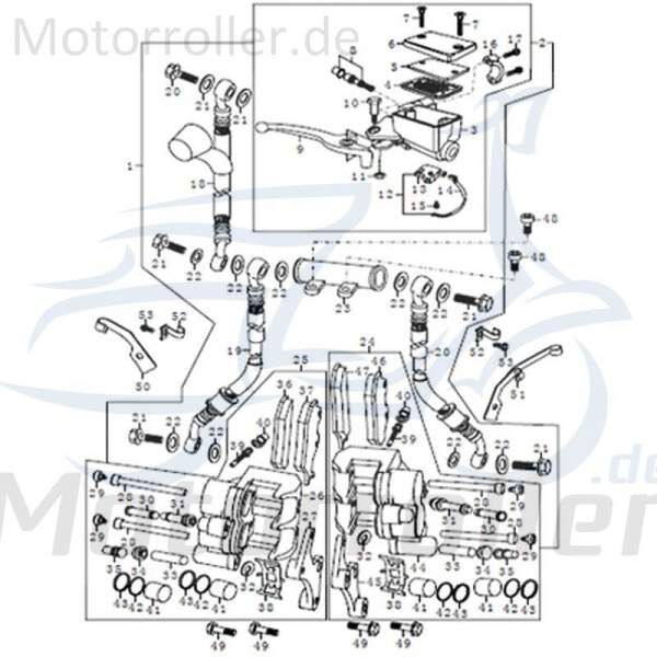 Rex Enduro 125 DD Handbremszylinder 125ccm 4Takt 91353 Motorroller.de Hauptbremszylinder Bremspumpe Hydraulik-Pumpe Handbremspumpe Brems-Zylinder