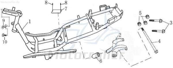 Rahmen ohne Papiere Motorroller 50cc 4T Rex RS700795