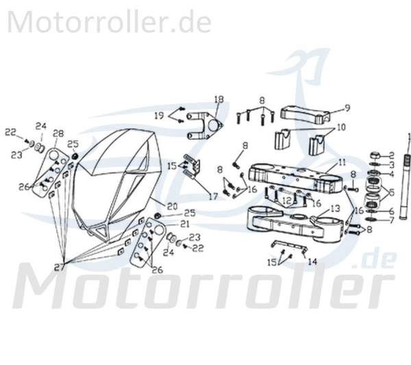 CPI Supermoto 125 DD Gabelbrücke 125ccm 4Takt Y9B-47132-10-00 Motorroller.de Telegabel Gabel-Brücke Vorderrad-Gabel Joch Vorderradgabel Lenkgabel