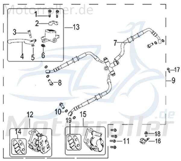 Halter Bremsschlauch Haltebuegel Motorroller Rex 750239