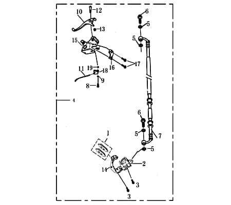 Schraube M4x12mm verzinkt Jonway Maschinenschraube 2090404-19 Motorroller.de Bundschraube Flanschschraube Flansch-Schraube Maschinen-Schraube Scooter