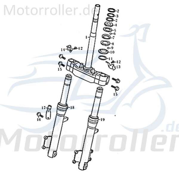 obere Lagerschale oben Vorderradgabel Motorrad 83548