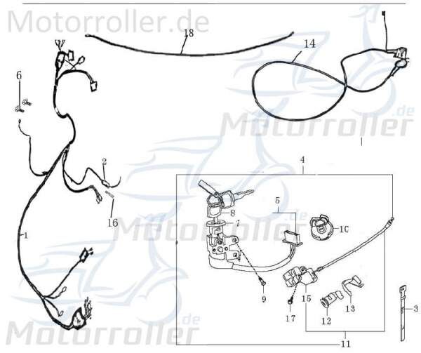 Kabel 500mm schwarz 370mm rot AGM Stromkabel 50ccm 4Takt Motorroller.de Stromleitung Elektrokabel Elektroleitung Elektro-Kabel Strom-Kabel 50ccm-4Takt