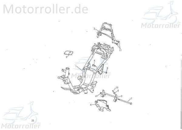 Bundschraube M12x250mm Rex Maschinenschraube 50ccm 2Takt Motorroller.de Flanschschraube Flansch-Schraube Maschinen-Schraube Bund-Schraube Scooter