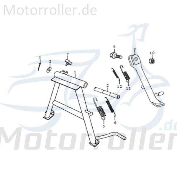 Rex Enduro 125 DD Hauptständer Standfuß 125ccm 4Takt 91381 Motorroller.de Zweibeinständer Roller-Ständer Rollerständer Mittelständer Stand-Fuß Moped