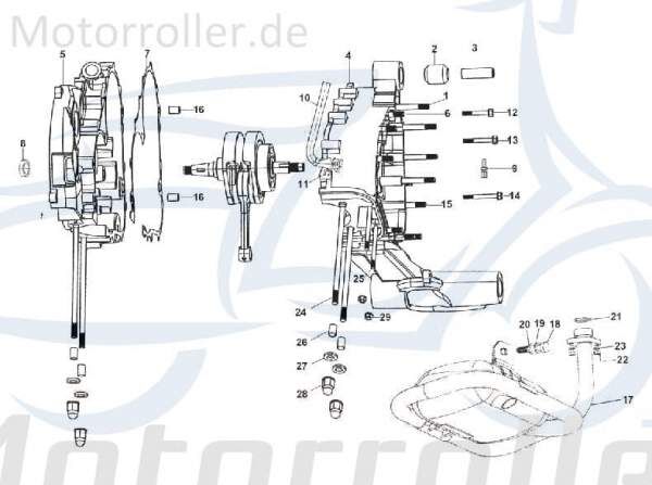 Kreidler STAR Deluxe 4S 200 Mitteldichtung 200ccm 4Takt SF212-0123 Motorroller.de 200ccm-4Takt Scooter LML Ersatzteil Service Inpektion Direktimport