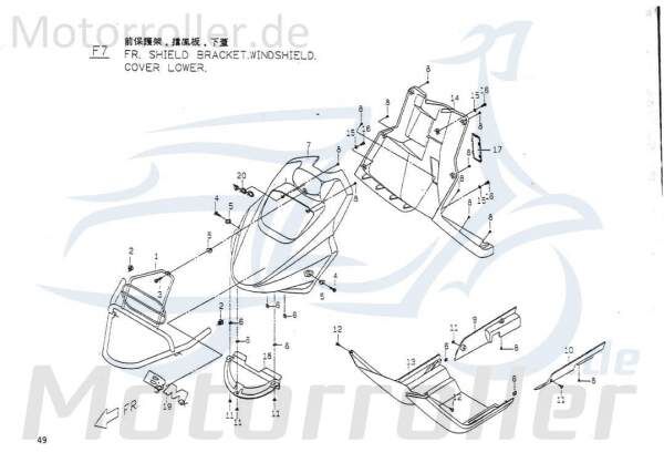 Halter Frontverkleidung schwarz (60) P1676100600