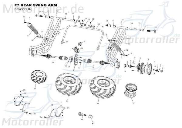 PGO Anschlaggummi Bugrider 250 Gummipuffer Dämpfer Buggy B77010200000 Motorroller.de Anschlagpuffer Gummi-Puffer Stopper Gummidämpfer Ersatzteil