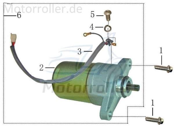 Rex RS460 Minus Kabel Scooter Mofa Starterkabel Motorroller.de Anlasserkabel 50ccm 4Takt 139QMB JSD50QT-13 50cc 4T 139QMA Anschlusskabel