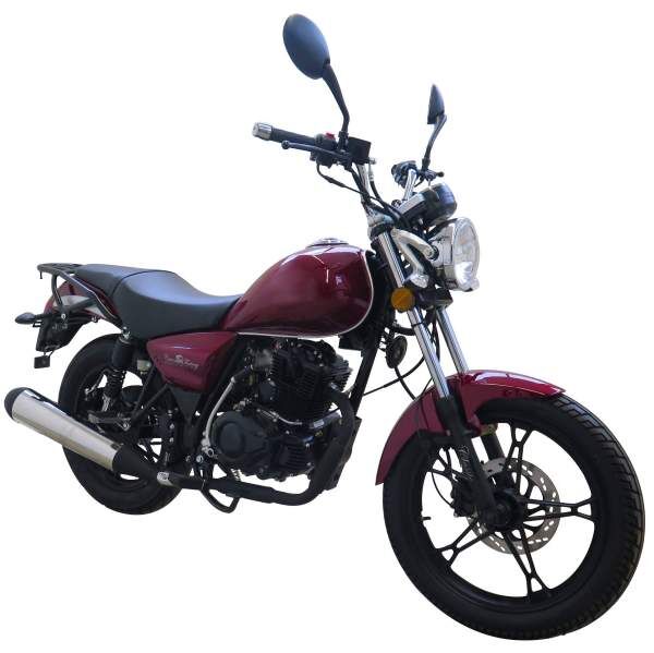 Motorrad Fighter 125 C-S rot 90 km/h Euro 5 Schaltmoped Chopper 125ccm 4 Takt Leichtkraftrad Krad Kraftrad