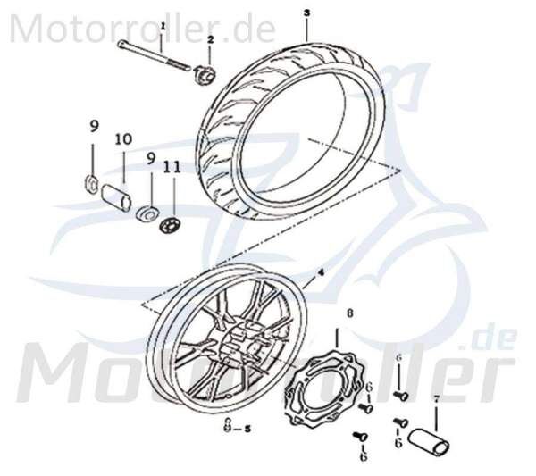 Schraube Vorderrad Kreidler Supermoto 50 DD 733190 Motorroller.de Bolzen Achse Vorderradachse Motorrad