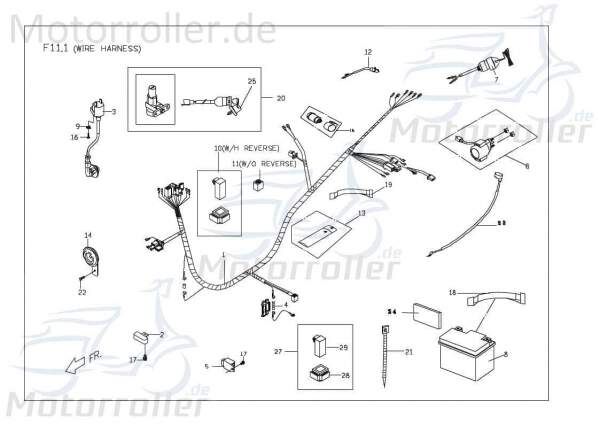 PGO X-RIDER 150 Kabelbaum Quad ATV 150ccm 4Takt X25816000002 Motorroller.de Kabelsatz Stromverteiler Strom-Verteiler Kabel-Set Kabelbündel Kabel-Baum