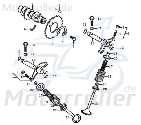 Kreidler DICE CR/GS/SM 125i Pro Nockenwellenrad 125ccm 4Takt 89112 Motorroller.de Rex Supermoto Enduro 125 DD Moped Ersatzteil Service Inpektion