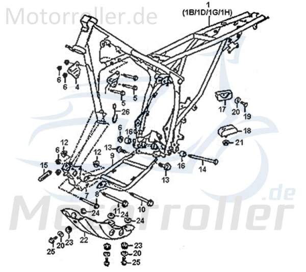 Rex Enduro 125 DD Rahmen Gestell Motorrad 89383 Motorroller.de Kreidler Metallrahmen Fahrgestell Chassis Grundgerüst Fahrzeugrahmen