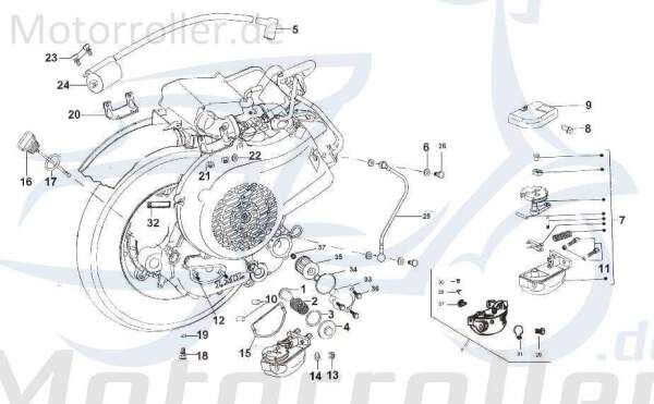 Kreidler STAR Deluxe 4S 200 Buchse 200ccm 4Takt SF514-1653 Motorroller.de Hülse Distanzhülse Lagerbuchse Distanz-Hülse Distanzbuchse Passhülse Scooter