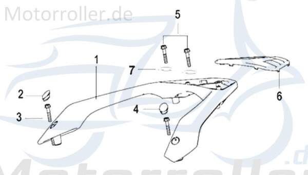 Kreidler INSIGNIO 125 DD Abdeckkappe 125ccm 4Takt 52004N120000 Motorroller.de Gepäckträger links Schraubenabdeckung Abdeck-kappe Schrauben-Abdeckung