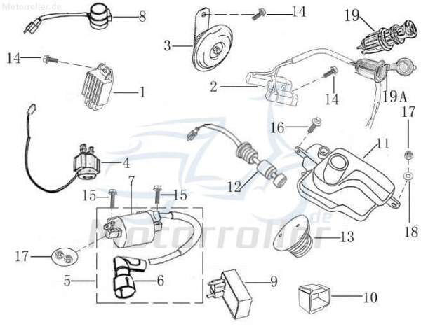 Kreidler Hiker 50 City DD Steckdose 12V Roller 706604 Motorroller.de Galactica 2.0 Florett 50 RS DD Ersatzteil Service Inpektion