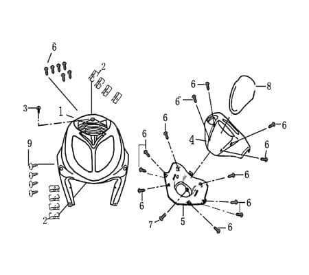 Tachometerverkleidung Lenkerabdeckung 1020301-1(179)