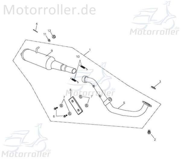 Adly Bundschraube M6x18mm mit Bund verzinkt Quad 50ccm 2Takt Motorroller.de Maschinenschraube Flanschschraube Flansch-Schraube Maschinen-Schraube ATV