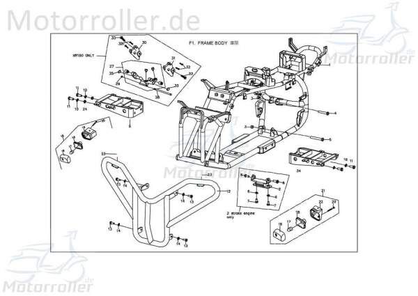 PGO X-RIDER 150 Rahmen Gestell Quad 150ccm 4Takt X2421002600 Motorroller.de Metallrahmen Fahrgestell Rahmenteil Grundgerüst Fahrzeugrahmen ATV UTV