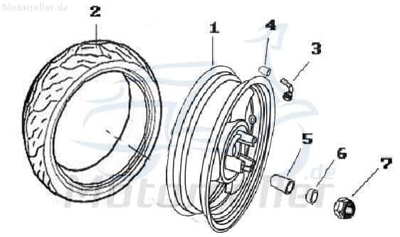 Buchse 17x25x36mm Hinterrad Rex RS750 Hülse 701858 Motorroller.de Distanzhülse Lagerbuchse Distanz-Hülse Distanzbuchse Passhülse Passbuchse