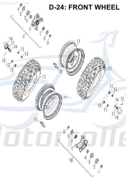 AEON Buchse vorn Cobra 320 Hülse Distanzhülse 320ccm 4Takt Motorroller.de Lagerbuchse Distanz-Hülse Distanzbuchse Passhülse Passbuchse Abstandshülse