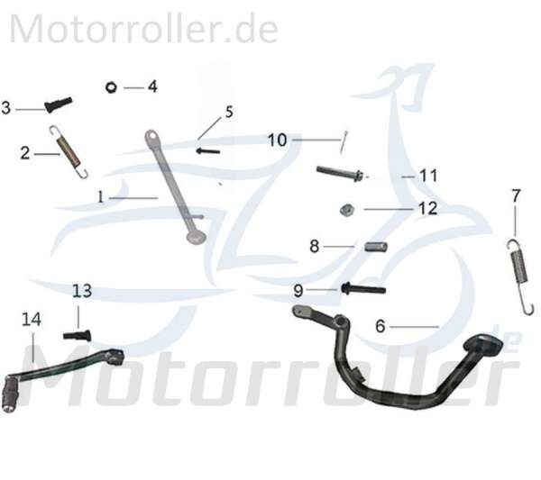 Kreidler DICE CR 125i Distanzbuchse Bremspedal 780113 Motorroller.de Distanzhülse Abstandshülse Abstandsbuchse Fußbremshebel