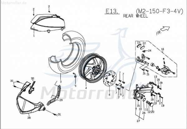 Bremsklotz außen Bremsbelag PGO M240C440000