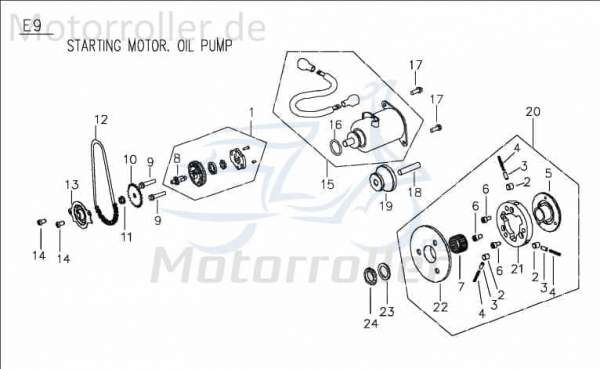 PGO Bundschraube M8x10mm G-Max 50 Flanschschraube 50ccm 2Takt Motorroller.de Maschinenschraube Flansch-Schraube Maschinen-Schraube Bund-Schraube