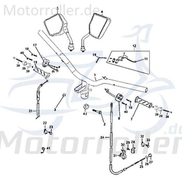 Jonway RMC-G 50 Bremszug hinten Bowdenzug 50ccm 2Takt 83696 Motorroller.de Bremsleitung Seilzug Bautenzug Bremsseil Bremskabel Brems-Zug Bauten-Zug