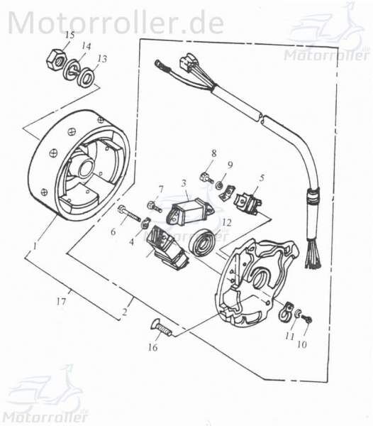 Adly Bolzen 3x6mm Kreuzschlitz GK 125 Stehbolzen 125ccm 4Takt Motorroller.de Gewindebolzen Zapfen Gewindestift Arretierbolzen Stiftschraube Buggy