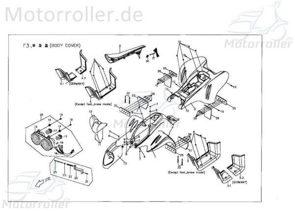 PGO X-RIDER 110 Heckverkleidung ATV 110ccm 2Takt X0625G014U0 Motorroller.de Seitenteil Seitenverkleidung Seitenabdeckung Heckabdeckung links Quad UTV