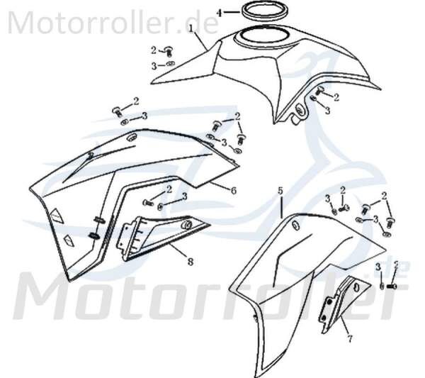 Tankverkleidung rechts schwarz Tank-Cover 733315