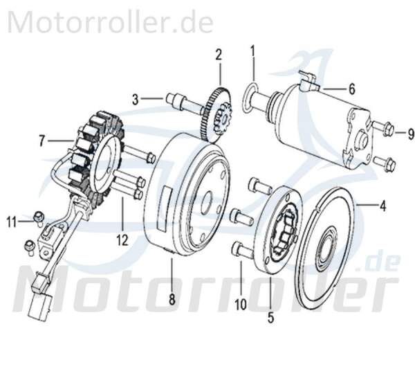 Kreidler Insignio 125 2.0 Anlasser 125ccm 4Takt 750102 Motorroller.de Starter Anlasser-Motor Elektrostarter E-Starter Anlassermotor Elektro-Starter