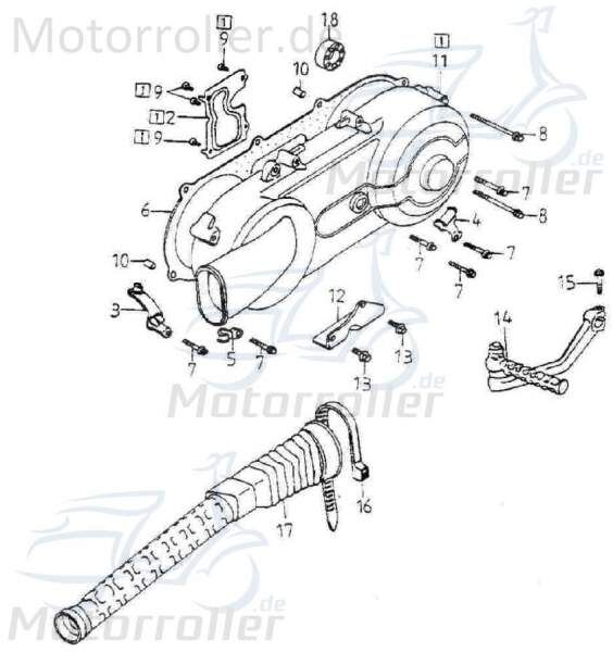 Adly Variomatikdeckel links außen GK 125 Buggy 125ccm 4Takt Motorroller.de Getriebegehäusedeckel Variodeckel Seitendeckel Getriebedeckel 152QMI