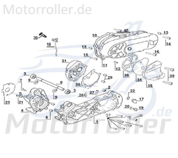 Kreidler Galactica 3.0 RS 50 Motor komplett 2Takt 50ccm 741622 Motorroller.de Ersatzmotor Komplettmotor Austauschmotor Original